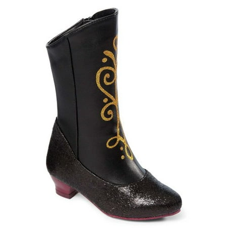Disney Frozen Princess Anna Black and Gold Costume Boots