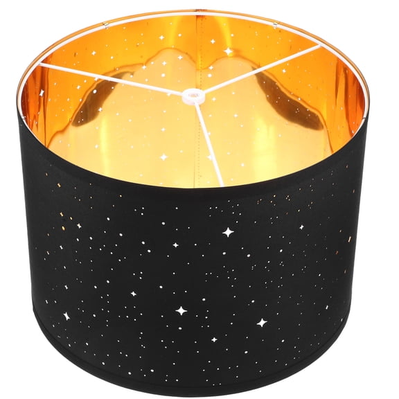 OUNONA Drum Lampshade Large Black Fabric 1Pcs Light Diffusion