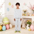 thumbnail image 3 of Easter Family Matching Pajamas Set, Spring Soft Long Sleeve Loungewear Set With Long-sleeve Tops And Pants, 3 of 5