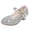 Silver, variant on SYMSHOES Girls' Glitter Mary Jane Party Dress Shoes Low Heel Sparkly Blue for Wedding Flower Girl Dance Recital,Size 2.5 M