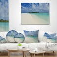 thumbnail image 3 of Designart Calm Seashore at Tropical Beach - Modern Seascape Throw Pillow - 16x16, 3 of 4