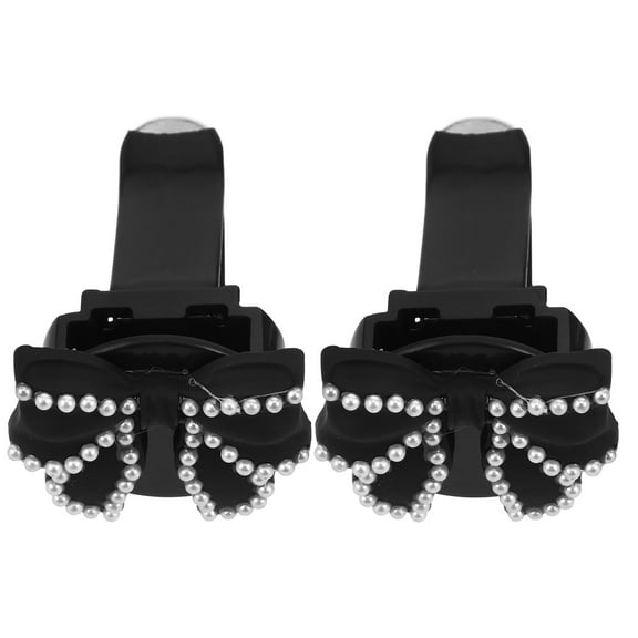 TABLZONE 2Pcs Car Aromatherapy Air Freshener Bow Design Black Clip Car Perfume Pendant for Vehicle Use