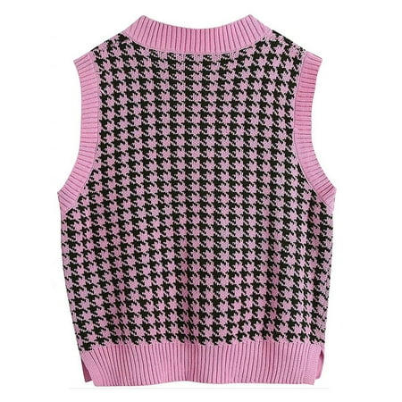 

Juebong Christmas Deals 2022 Women s Casual V-Neck Pullover Shirt Collision Color Sleeveless Sweater Vest Red M
