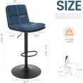 thumbnail image 2 of SSyao Bar Stool, Modern Adjustable Swivel PU Leather Barstool, Armless Upholstered Hydraulic Kitchen Counter Height Bar Chair with Back-Deep Blue, 2 of 9