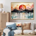 thumbnail image 1 of Designart Minimalism framed wall art decor, Minimalism framed wall Art, Simplistic Depiction of Mountains and Rivers I , Red Traditional Gold framed wall art, 44x34 inches Gold Frame, 1 of 5