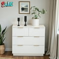 thumbnail image 2 of Tcbosik White Fluted Dresser with 4 Drawers, Modern Bedroom Chest with Elegant Wavy Drawer Fronts, Storage Cabinet for Clothing Organization, 28.35"L x 15.75"W x 26.38"H, 2 of 10