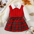 thumbnail image 2 of Zshosam Infant Girl Dress Girls Dress Crew Neck Long Sleeve Fall Casual Dresses Size 1T 2T,(Red 1-2 Years), 2 of 9