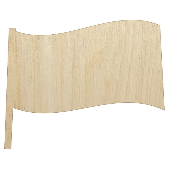 Waving Flag Solid Wood Shape Unfinished Piece Cutout Craft DIY Projects - 4.70 Inch Size - 1/8 Inch Thick