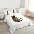 thumbnail image 3 of Homewish Boys Girls Kawaii Black Ribbon Bow Full Size Comforter Sets 3-Piece,Animal Leopard Bedding Comforter Set,Woodland Safari Cheetah Lightweight Bedding Sets,Breathable Home Decor, 3 of 8