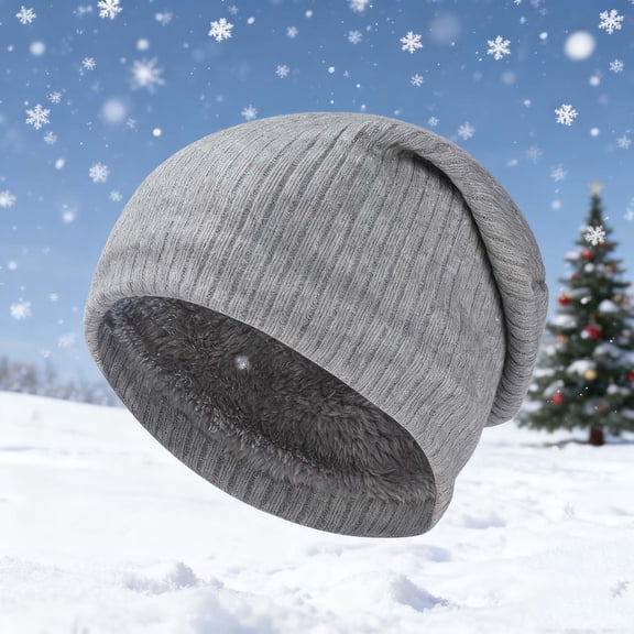 Cadancy Slouchy Beanie for Women Fuzzy Fleece Lined Soft Knitted Winter Warm Skull Cap Thick Furry Cold Weather Outdoor Windproof Ski Snow Stocking Cap
