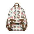 thumbnail image 3 of White Boston Terrier and Flower Backpack for School,Cute School Bag,Schoolbag with Adjustable Shoulder Straps & Padded Back,15.25"x11.5"x5.25", 3 of 6