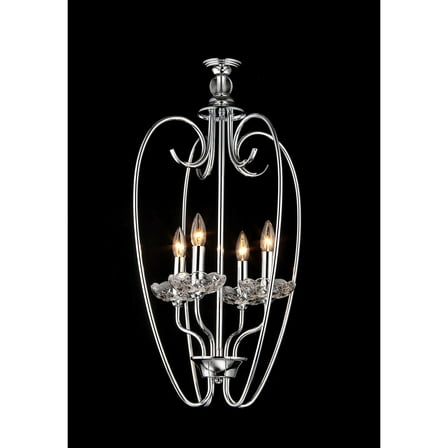 Warehouse of Tiffany Quarree 4-Light Glass 16-inch Chrome Chandelier