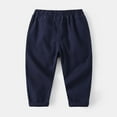 thumbnail image 3 of SonxaHe Little Boy's Cargo Pants Elastic Waist Loose Tapered Trousers with Pockets Child Cozy Fall Casual Pants Blue,Sized 5-6, 3 of 3