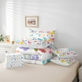 thumbnail image 5 of Feelyou Magical Unicorn Angel Bedding Comforter Set 7 Pieces, Watercolor Flower Floral Full Bedding Set, Teens Kids Boys Girls Reversible Fitted Sheet Flat Sheet, Microfiber Bedroom Decor, 5 of 7