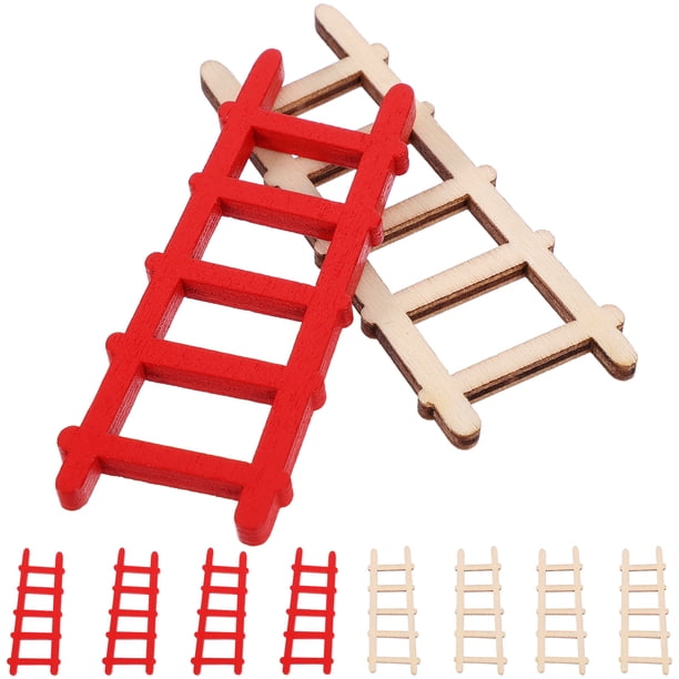GOOHOCHY 10 mini escaleras de madera para decorar casas, paisajes y manualidades.