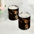 thumbnail image 2 of Yayeee 2 Pack Qtip Holder Bathroom Cotton Swab Canister with Lid Clear Dispenser Set, Skeleton Stripes, 2 of 6