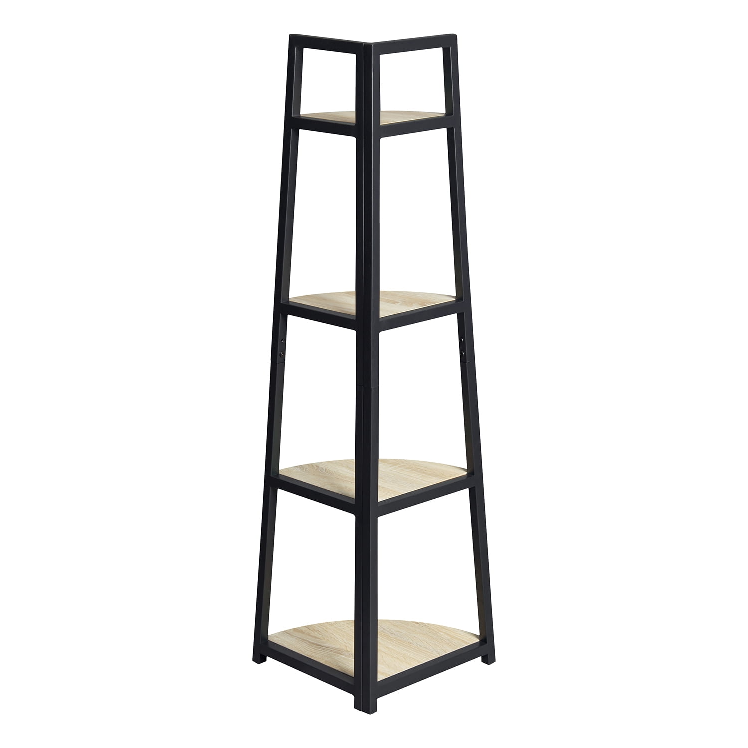 4Tier Corner Shelf, Triangular Shelf for Cubicle Bookshelf for Living Room Small Storage Racks