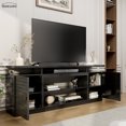 thumbnail image 3 of Boyel Living 70" TV Stand, High Gloss TV Entertainment Center with Storage Cabinet&Adjustable Shelves, TV Console for TVs up to 80", Black, 3 of 10