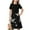 Black A, variant on SGFCWSX Girls Short Sleeve Midi Dress Kids Summer Graphic Print Crewneck A-Line Dress for Casual Wear Multicolor Size 7-8 Years