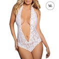 thumbnail image 1 of Mujer Encantadora Body Ropa interior Deep V Halterneck Floral Lace Lencería Ropa de dormir Yuarrent XX000188-10, 1 of 7