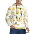 thumbnail image 2 of Wukai Farm Bee Cute Honey Print Men Hoodies Fleece Sweatshirts Long Sleeve Sweaters Pullover Fall Outfits Winter Clothes-Small, 2 of 7