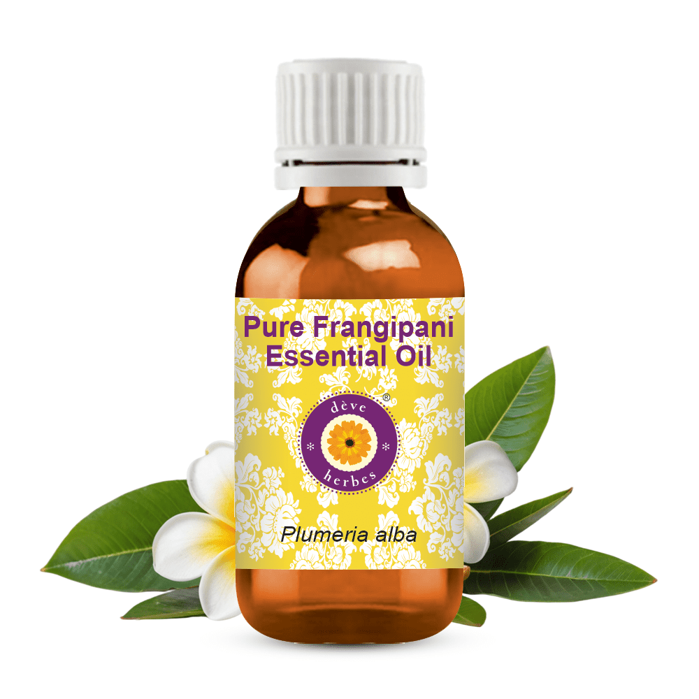 Deve Herbes Pure Frangipani Essential Oil (Plumeria alba) Steam Distilled, Natural & Aromatherapy Use 5ml
