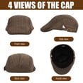 thumbnail image 6 of Bocaoying 2 Pcs Newsboy Caps for Men, Adjustable Flat Cap with Cotton-Poly Blend Tweed, Beret with Soft Lining Sweatband, Classic Peaked Brim Cap for Driving, Casual, Golf, One Size, Black/Coffee, 6 of 7
