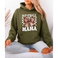 thumbnail image 3 of Football Mama Hoodie for Women Cute Coquette Bow Game Day Football Mom Pullover Sweatshirt, Army Green Hoodie, M, 3 of 8