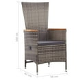 thumbnail image 4 of vidaXL 7 Piece Garden Dining Set Poly Rattan Grey, 4 of 5