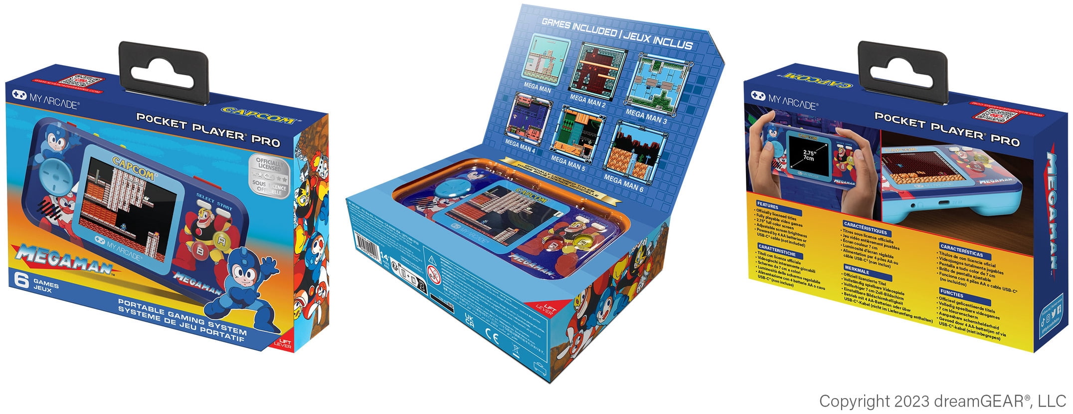 Pocket Player PRO – Édition Megaman – Console De Jeux Rétro Portable – Jouez à Vos Classiques Préférés
