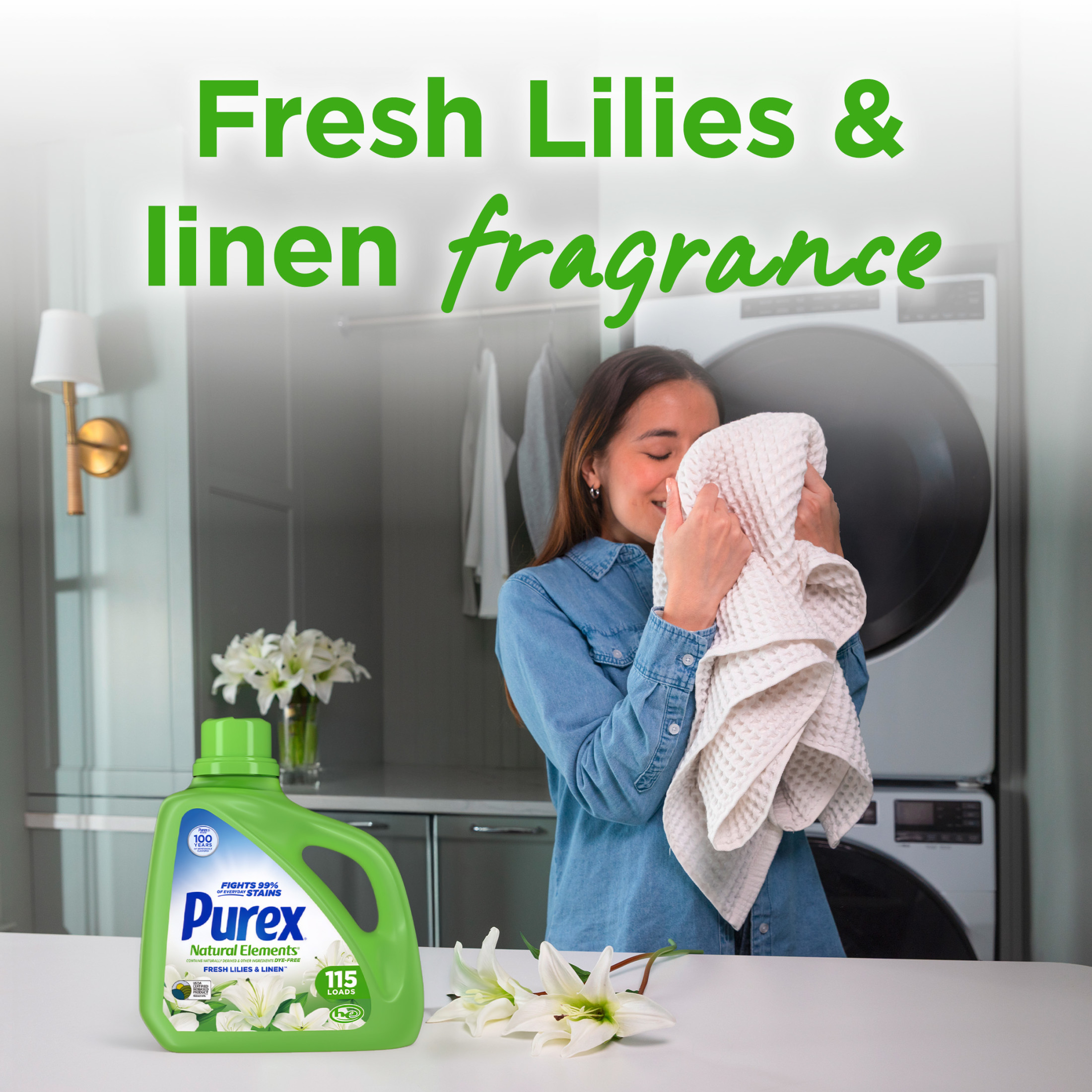 Purex Natural Elements Liquid Detergent, Fresh Lilies, 150 fl oz photo 3