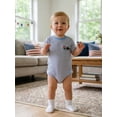 thumbnail image 4 of Cenuakty Baby Boy Romper, 0-18M Short Sleeve Crew Neck Stripes Embroidery Car Summer Bodysuit Clothes for 4th of July, 4 of 9