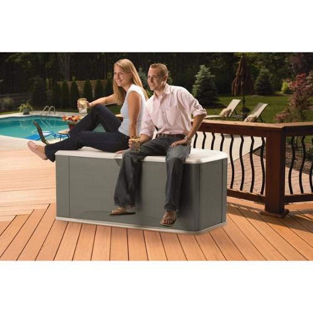 Rubbermaid 17-in L x 18-in 19-Gallon Sandstone Plastic Deck Box in the Deck  Boxes department at