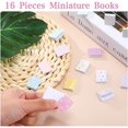 thumbnail image 4 of 16 Pieces Miniatures Dollhouse Books Timeless Miniatures Books Mini Books Notebook Model Dollhouse Decoration Accessories for Dollhouse Study Room Bedroom Library (Bow and Crown Style), 4 of 7
