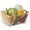 White Medium, variant on Basicwise Multipurpose Metal Mesh Basket with Wooden Handle Storage Organizer for Kitchen Pantry Bathroom Cabinet Closet Countertop Fruit Holder Picnic Food and Beverages Carrier and Home Decor