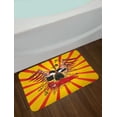 thumbnail image 2 of Drums Bath Mat, Grunge Style Illustration of Drums Equipment and Retro Music Feels, Plush Bathroom Decor Mat with Non Slip Backing, 29.5" X 17.5", Dark Pink Earth Yellow, by Ambesonne, 2 of 2