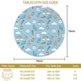 thumbnail image 3 of Easter and Rainbows Blue Pattern Round Tablecloth 60", Wrinkle-Resistant Wipeable Cover for Kitchen, Dining, Picnic & Patio, 3 of 6