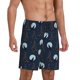 thumbnail image 2 of Balery Night Forest Wolf Pantalones cortos de pijama de punto de algodón para hombre con cinturilla y bolsillos-4X-Large, 2 of 6