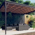 thumbnail image 1 of vidaXL 9 Piece Garden Lounge Set with Cushions Grey Poly Rattan, 1 of 5