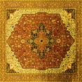thumbnail image 1 of Ahgly Company Machine Washable Indoor Square Oriental Yellow Industrial Area Rugs, 8' Square, 1 of 4