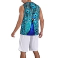 thumbnail image 2 of Honeii Beautiful Blue Peacock print basktball shirt for men and women, Unisex basketball jersey for Theme party-3X-Large, 2 of 6