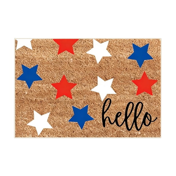 Independence Day Anti Slip Floor Mat, Patriotic Patterned Indoor Outdoor Entrance Rug, Stain Resistant Easy Care Home Door Mat, Durable Decor for Entryway Hallway and Porch
