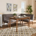thumbnail image 2 of Baxton Studio Arvid Ensemble Moderne de Coin-Repas en Bois de 3 Pcs avec Tissu Capitonné, Gris, 2 of 6