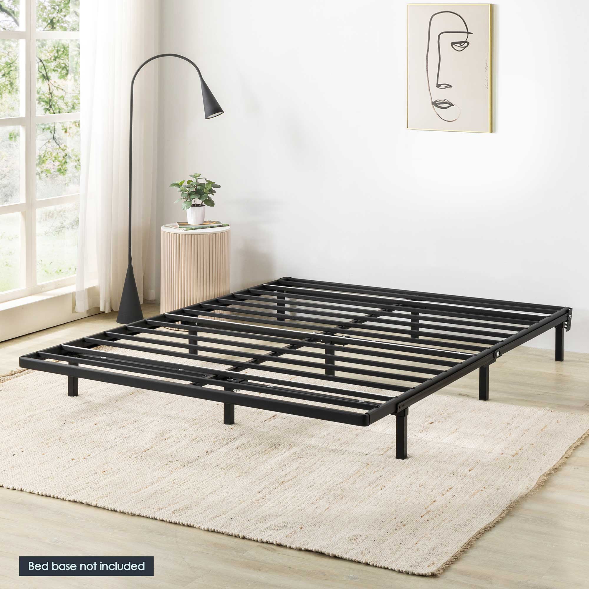 Mellow 1.6" Easy Assembly Metal Bunkie Board, Mattress Support for Bed Frames, Box Spring or Bed Slat Replacement, Queen