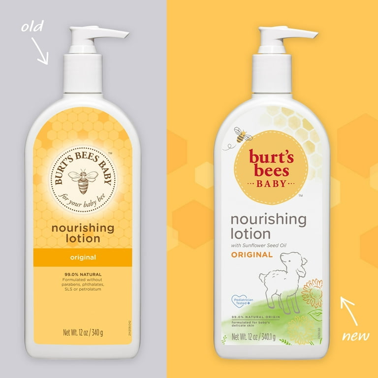 Kloster Tordenvejr hardware Burt's Bees Baby Nourishing Lotion with Sunflower Seed Oil, Original Scent,  Pediatrician Tested, 99.0% Natural Origin, 12 Ounces - Walmart.com