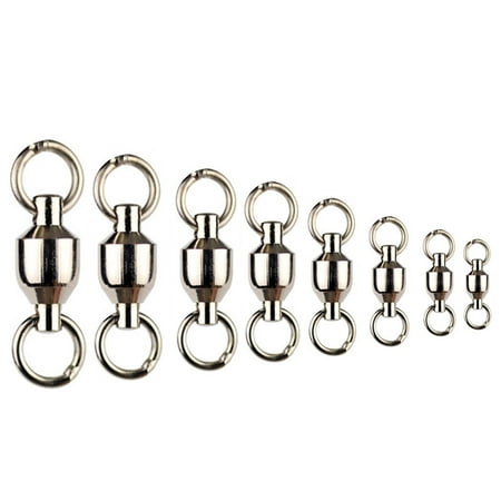 - 10Pcs Ball Bearing Solid Rings Sea Fishing Lot 0/1/2/3/4/5/6/7/8/10 Accessories Connector Rolling Swivel Heavy Duty Snap Silver Tackle Tool
