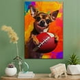 thumbnail image 3 of Chihuahua Dog American Football Art Canvas – Chihuahua Dog Playing American Football Wall Art, Dog Lover Canvas, Sports Theme Decor for Living Room, 3 of 5