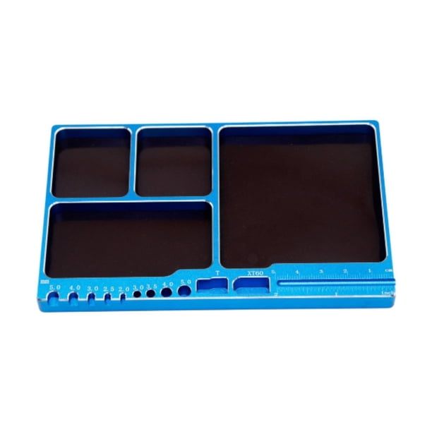 Bandeja organizadora de tornillos para almacenamiento, 1/8/10/12/18, para modelos de barcos y coches RC, cajón para caja de herramientas Azul