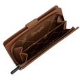 thumbnail image 3 of Wrangler Women's RFID Bifold Wallet - Large Western Tooling Flower Design, Card Case & Cash Organizer, Stylish Travel Clutch for Ladies, Brown, 3 of 7