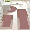 thumbnail image 6 of 3pcs Diatomaceous Earth Bathroom Mat Set - Non-Slip Rubber Backing Toilet Mat, Super Absorbent Fast-Drying Shower Rug, Stain-Resistant Easy-to-Clean Mats for Home Hotel Bathrooms, Pink, 6 of 9
